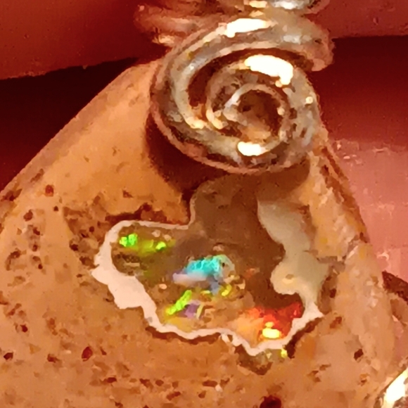 Mexican Cantera Opal Pendant Sterling Silver - Picture 12 of 16